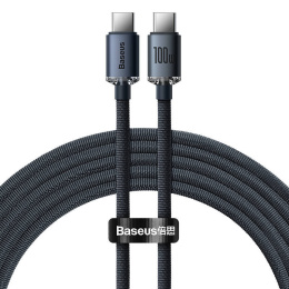 Baseus Crystal Shine USB-C na USB-C kabel, 100W, 1,2m (černý)